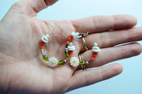 Daisy Beaded Hoops