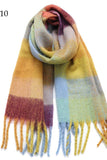 Chunky Oblong Plaid Multi Color Brushed Scarf (18 colors)