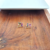 Star of Bethlehem Studs - Gold Sparkle // Jewelry, Earrings, Christmas