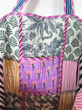 Cotton Quilted Block Print Large Tote Bag - Patchwork