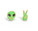 Alien Earrings - 22k Gold Gilded Statement Jewelry