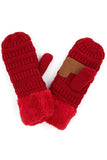 C.C Solid Color Knitted Mitten Gloves