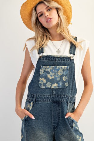 Washed Denim Overalls