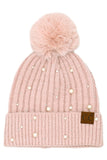 C.c Pearl Embellishments Pom Beanie (3 Variants)