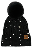 C.c Pearl Embellishments Pom Beanie (3 Variants)