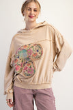Flower Patch Washed Terry Pullover Hoodie