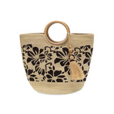 Lydia Wood Handle Jute Tote