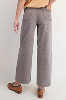 Pokadots Printed Washed Twill Stretch Pants