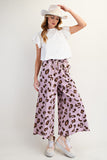 Animal Print Mineral Washed Terry Knit Pants- Two Color Options Available