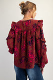 Animal Printed Wool Peach Blouse