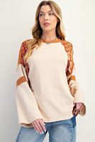 Print Mix Washed Cotton Jersey Top