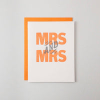 Mrs and Mrs Letterpress Card
