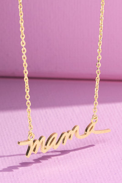 mama script necklace 16"