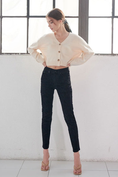 Black ankle skinny jeans- KC9199BK