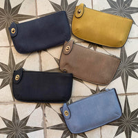 Mini wristlet clutch- faux linen