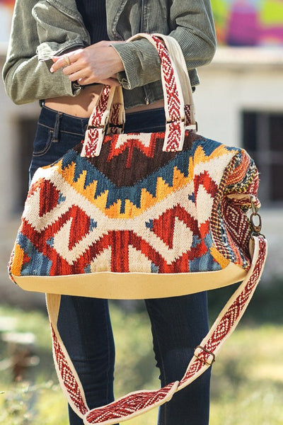 Ruggine* Hand weaving Boho chic duffel – Circa Boutique Gifts