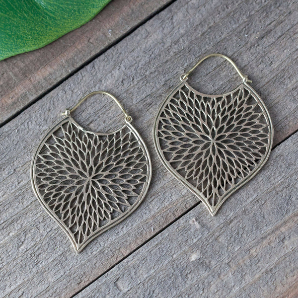 Gold Brass cutout earring