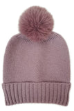 Solid Color Knit Beanie with Pom