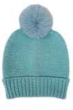 Solid Color Knit Beanie with Pom