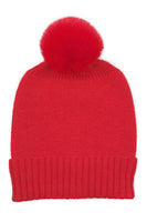 Solid Color Knit Beanie with Pom