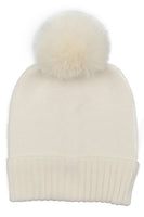 Solid Color Knit Beanie with Pom