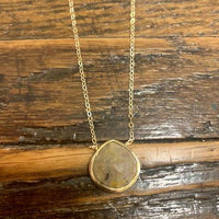 Ocean Jasper Gold Edge Necklace