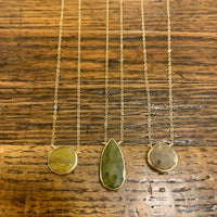 Ocean Jasper Gold Edge Necklace