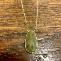 Ocean Jasper Gold Edge Necklace