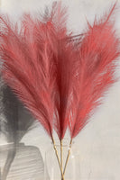 Large Coral Sunset Faux Pampas Grass