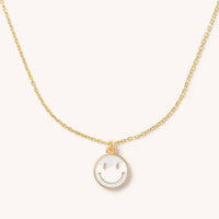 White Smiley Short Necklace