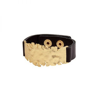 Leather Organic Bracelet Gold