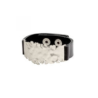 Leather Organic Bracelet Silver