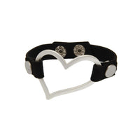 SUEDE W/SILVER HEART BRACELET