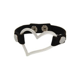 SUEDE W/SILVER HEART BRACELET