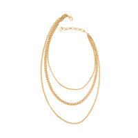 Three row layered chain necklace