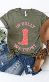 Retro In Dolly We Trust Boot Western Graphic Tee