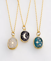 Celestial Gemstone necklace: Moonstone Sun / 20