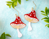 Mushroom Earrings Cottagecore Dangles