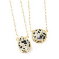 Gold Gemstone Necklaces - Dalmatian Jasper