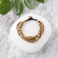 Brass beaded layer bracelet