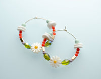 Daisy Beaded Hoops