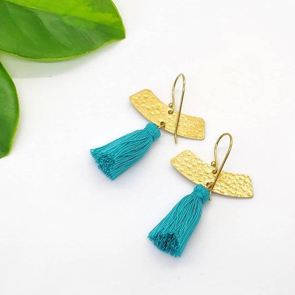 Brass Sliver Fringe Earring