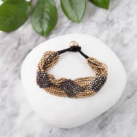 Triple brass diamond bracelets