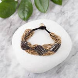 Triple brass diamond bracelets
