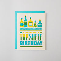 Top Shelf Birthday Letterpress Card