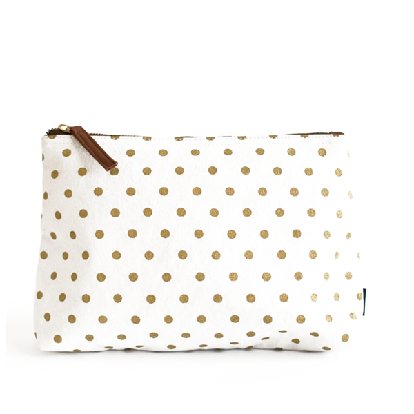 Travel Pouch - Gold Dots