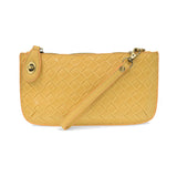 Faux Wide Woven Mini Crossbody Wristlet Clutch