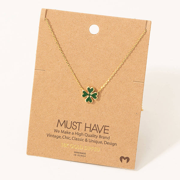 Green Clover Charm Necklace: G