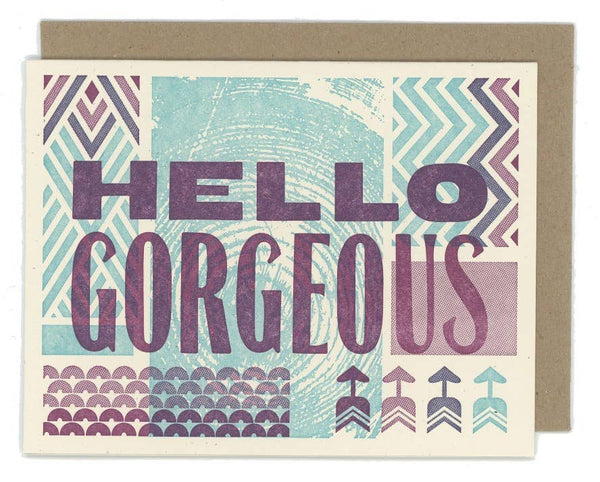 Hello Gorgeous Letterpress Card