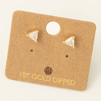 Mini Triangle Stud Earrings: G